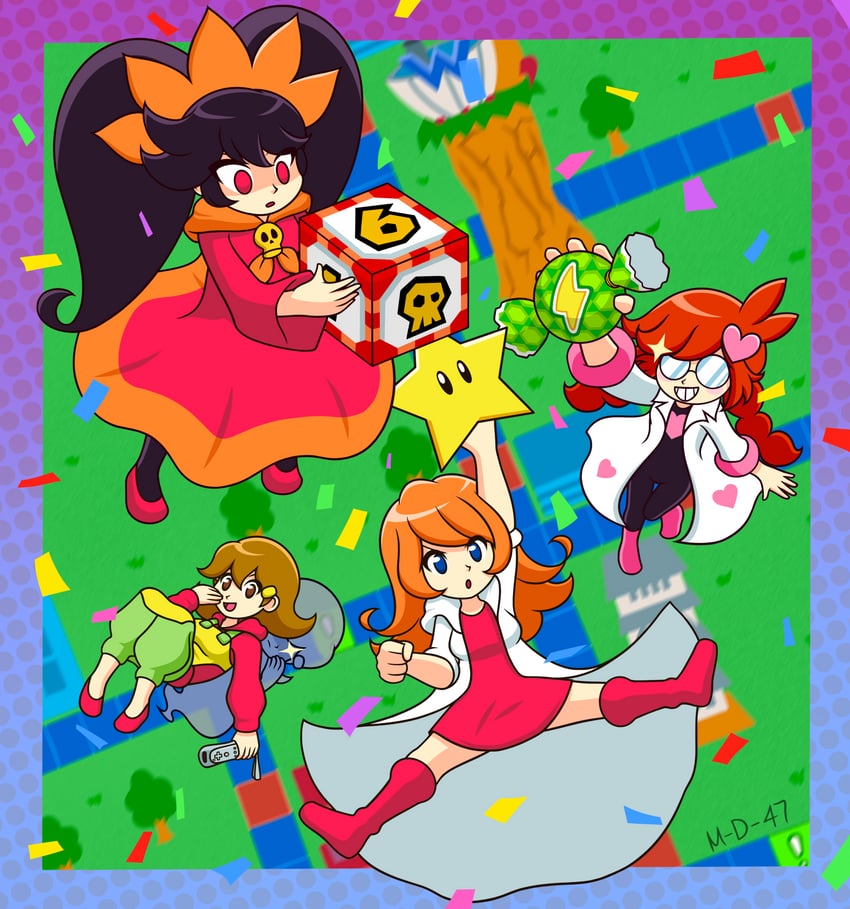 ashley, mona, penny crygor, and 5-volt (mario and 4 more) drawn by m-d-47
