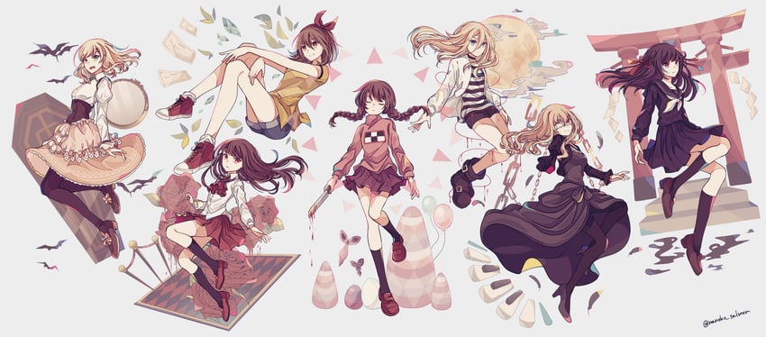 madotsuki, ib, rachel gardner, himeno mikoto, noel cerquetti, and 2 more (yume nikki and 6 more) drawn by nanoko