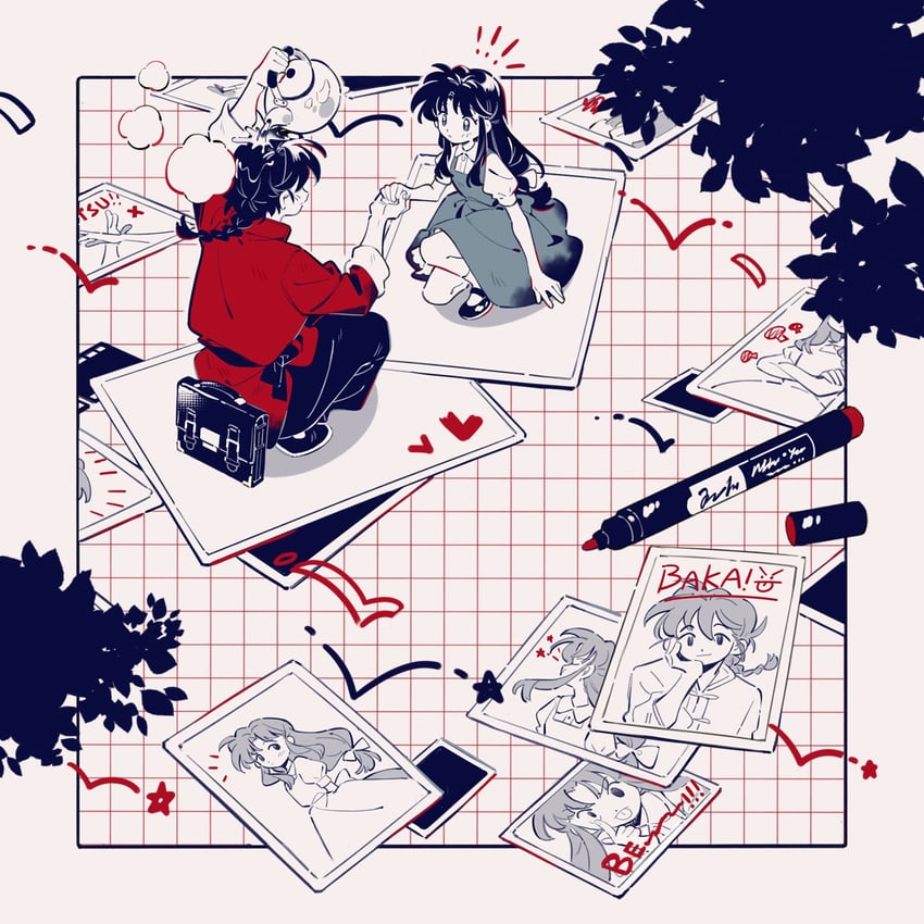 tendou akane and saotome ranma (ranma 1/2) drawn by siyer