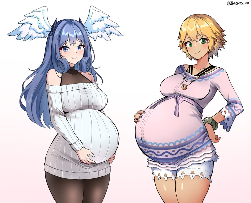 melia antiqua and fiora (xenoblade chronicles and 2 more) drawn by jarckius