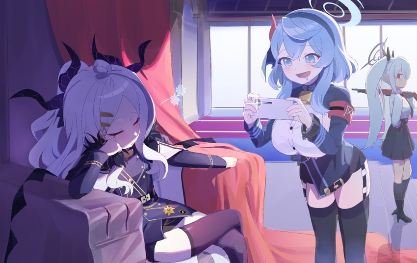 hina, ako, and iori (blue archive) drawn by dongfang_gu_gu