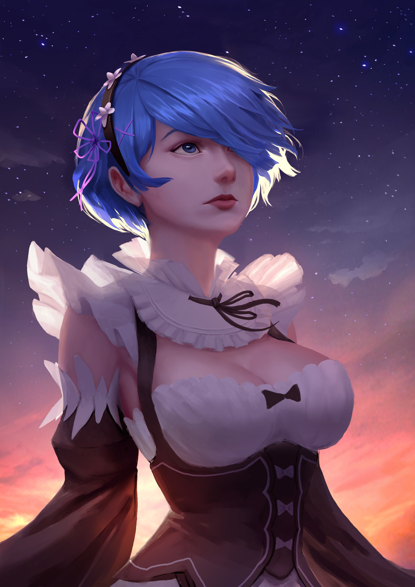 rem (re:zero kara hajimeru isekai seikatsu) drawn by zhong_lin