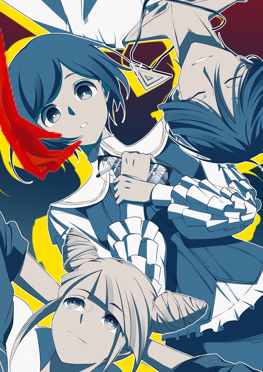 fukurai azami, meguriya ayumu, and jasmine (toshi densetsu kaitai center) drawn by kuroari