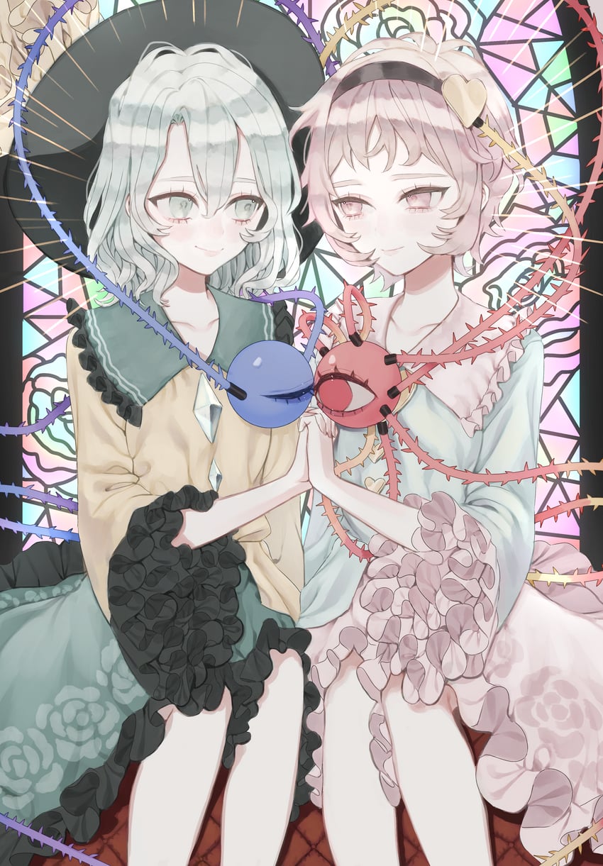 komeiji koishi and komeiji satori (touhou) drawn by zabu_rou