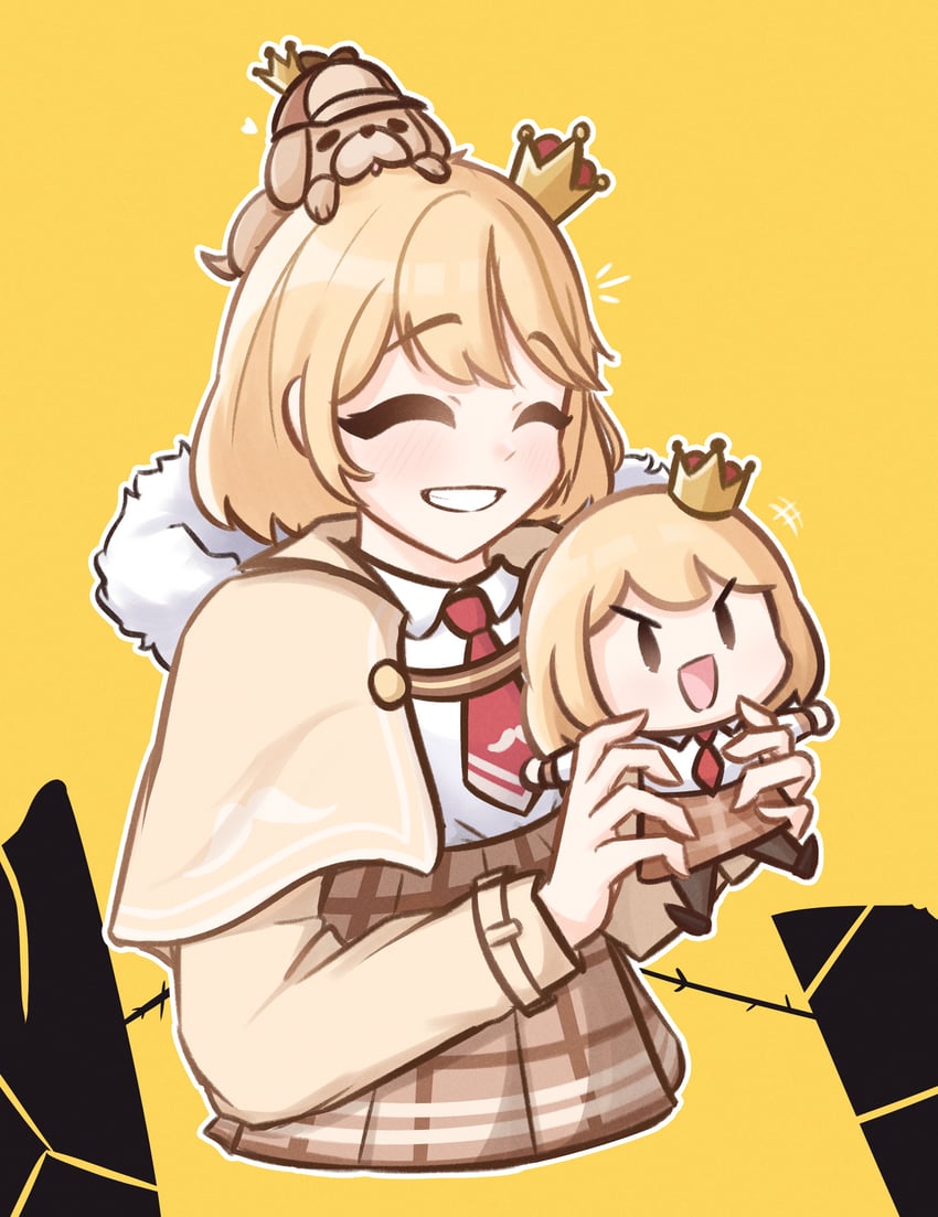 watson amelia, bubba, and smol ame (hololive and 1 more) drawn by moon_ldl