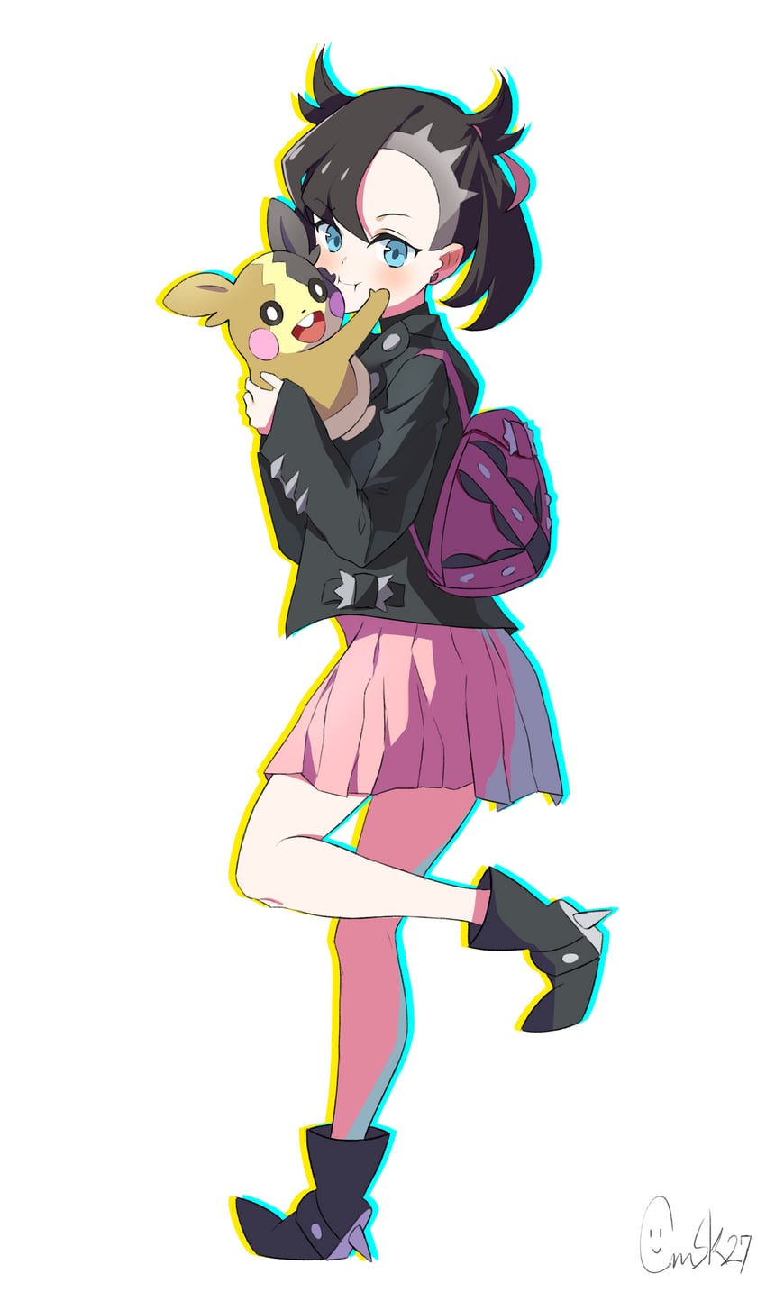 marnie and morpeko (pokemon and 1 more) drawn by chamsik27