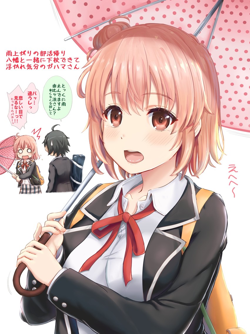 yuigahama yui and hikigaya hachiman (yahari ore no seishun lovecome wa machigatteiru.) drawn by inanaki_shiki