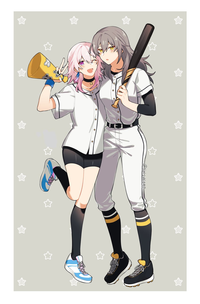 trailblazer, stelle, and march 7th (honkai and 1 more) drawn by natsuki_(2917)
