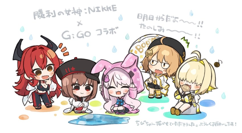 anis, rapi, elegg, red hood, and alice (goddess of victory: nikke) drawn by totatokeke