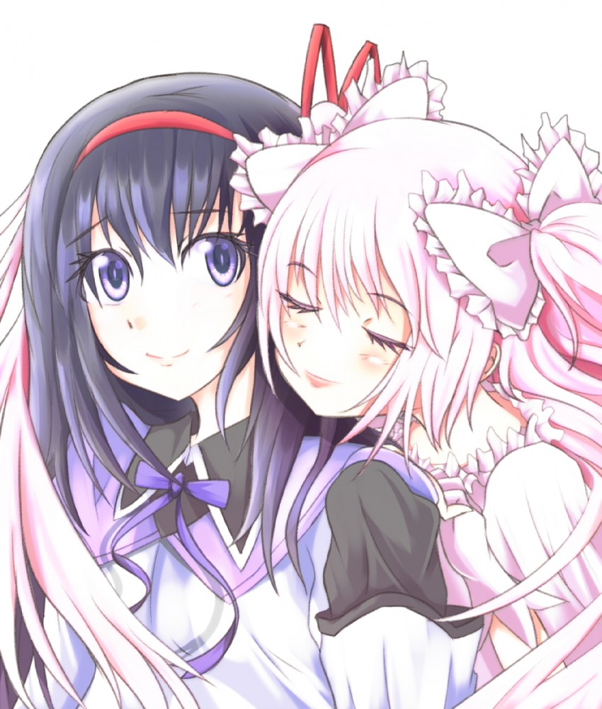 akemi homura, kaname madoka, and ultimate madoka (mahou shoujo madoka magica) drawn by shuga_(soranote)