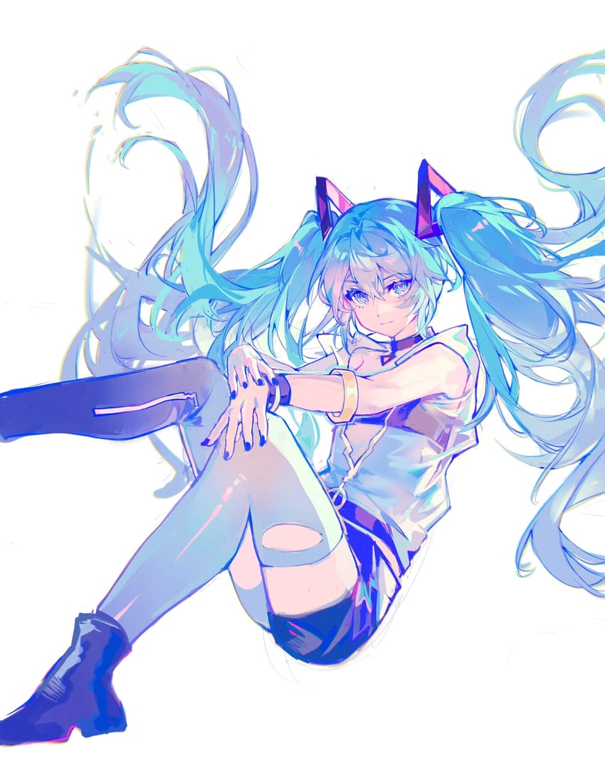 hatsune miku (vocaloid) drawn by lin_qing_(phosphorus_1104)