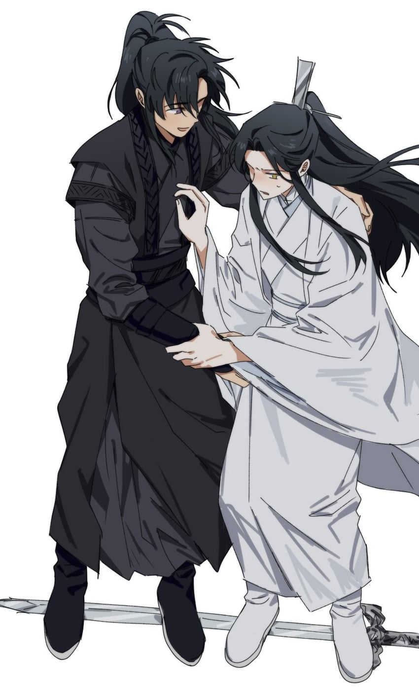 chu wanning and mo ran (erha he tadebai mao shizun) drawn by bujang