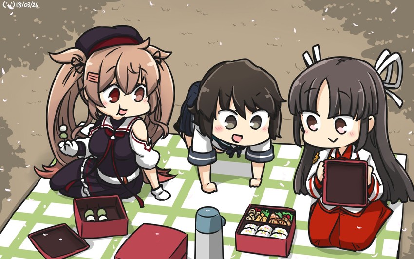 murasame, miyuki, murasame kai ni, and hiyou (kantai collection) drawn by hamu_koutarou