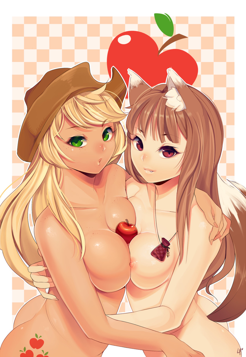 holo and applejack (spice and wolf and 2 more) drawn by loyproject