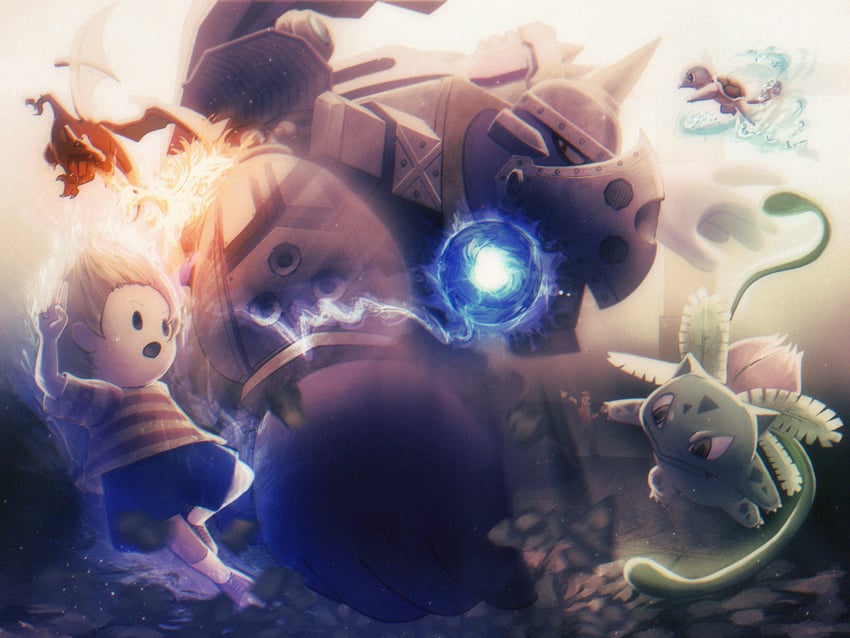 red, charizard, squirtle, ivysaur, lucas, and 1 more (pokemon and 3 more) drawn by giratamaai