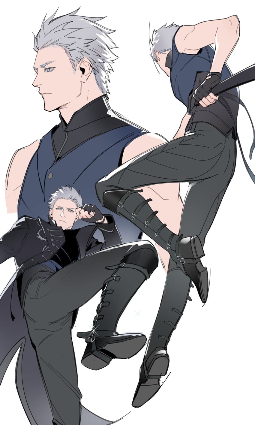vergil (devil may cry and 1 more) drawn by warsong_zhange