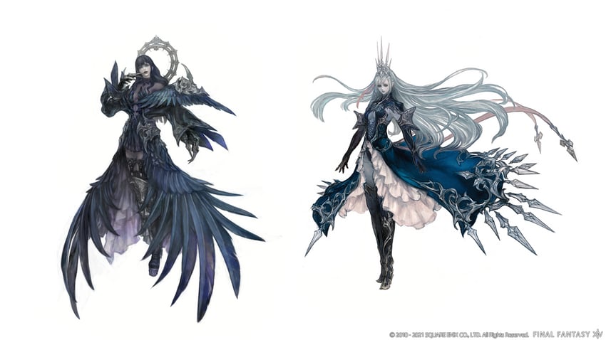 ryne waters, gaia, and shiva (final fantasy and 1 more) drawn by nagamine_hiroyuki