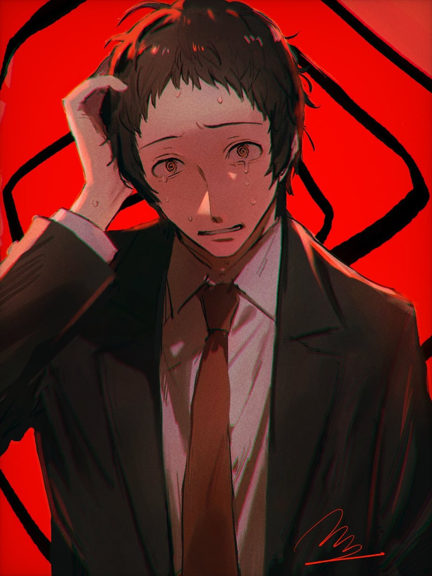 adachi tooru (persona and 1 more) drawn by momotamago
