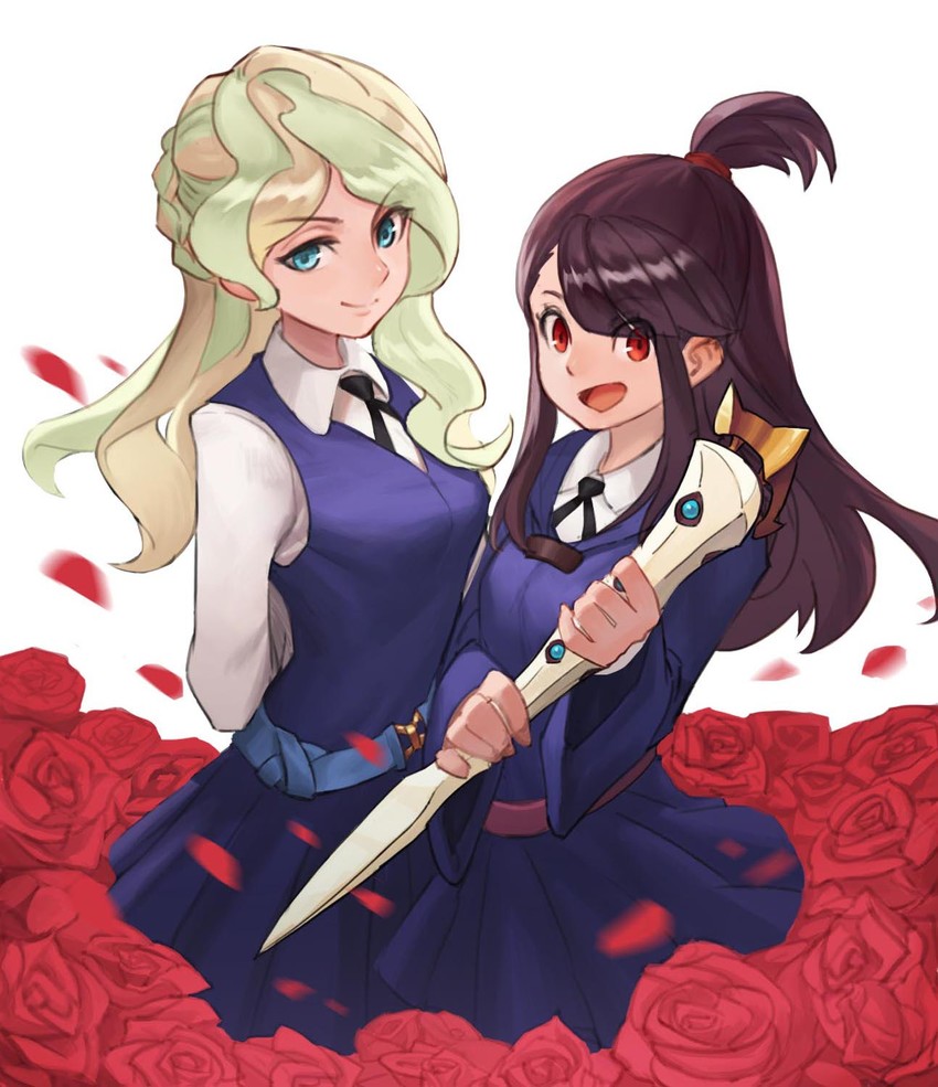 kagari atsuko and diana cavendish (little witch academia) drawn by ziongqian