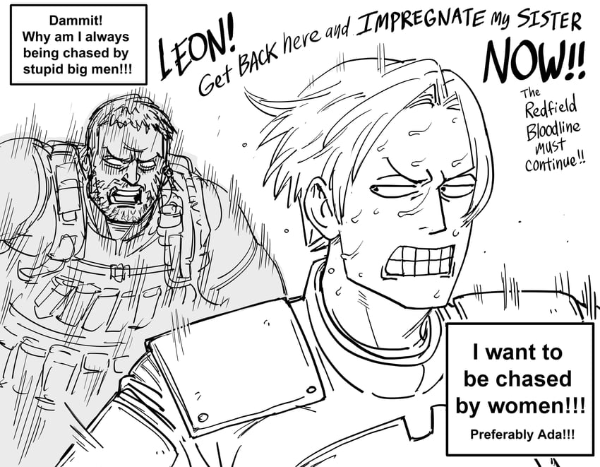 leon s. kennedy and chris redfield (resident evil and 1 more) drawn by bb_(baalbuddy)