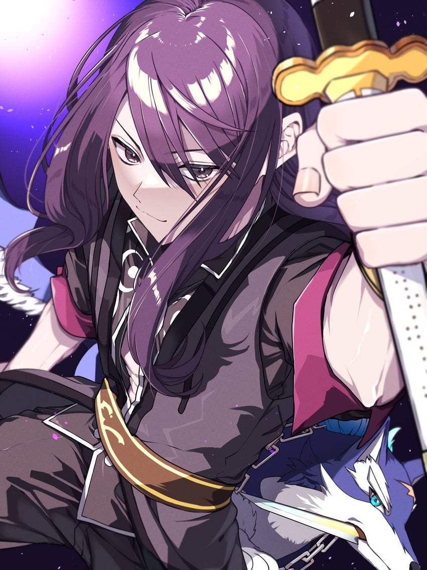 yuri lowell and repede (tales of and 1 more) drawn by hajimemiru