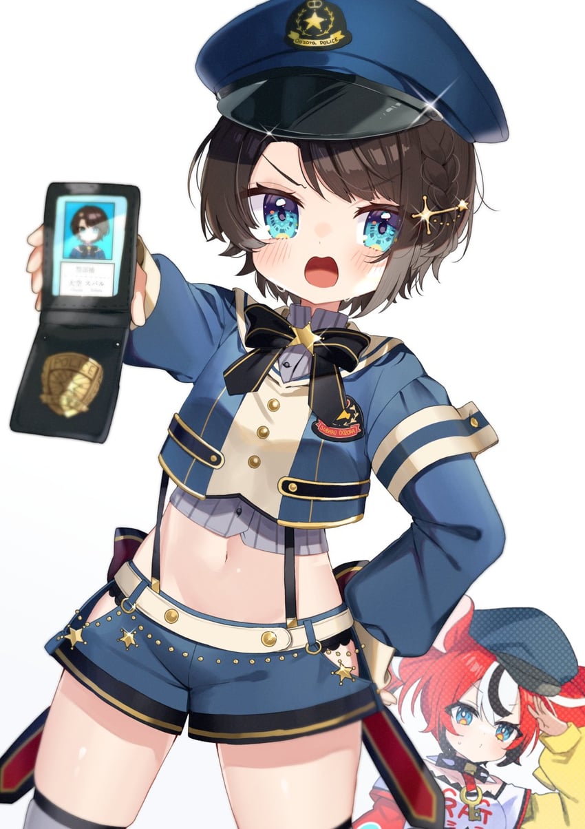 oozora subaru and hakos baelz (hololive and 1 more) drawn by noi_mine