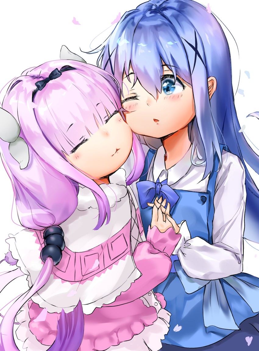 kafuu chino and kanna kamui (gochuumon wa usagi desu ka? and 1 more) drawn by kafemoka_(user_wmrx3848)