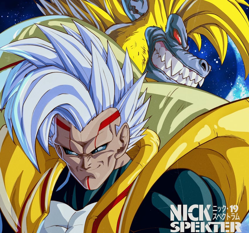 oozaru, baby, baby vegeta, and golden oozaru (dragon ball and 1 more) drawn by nickelespektro