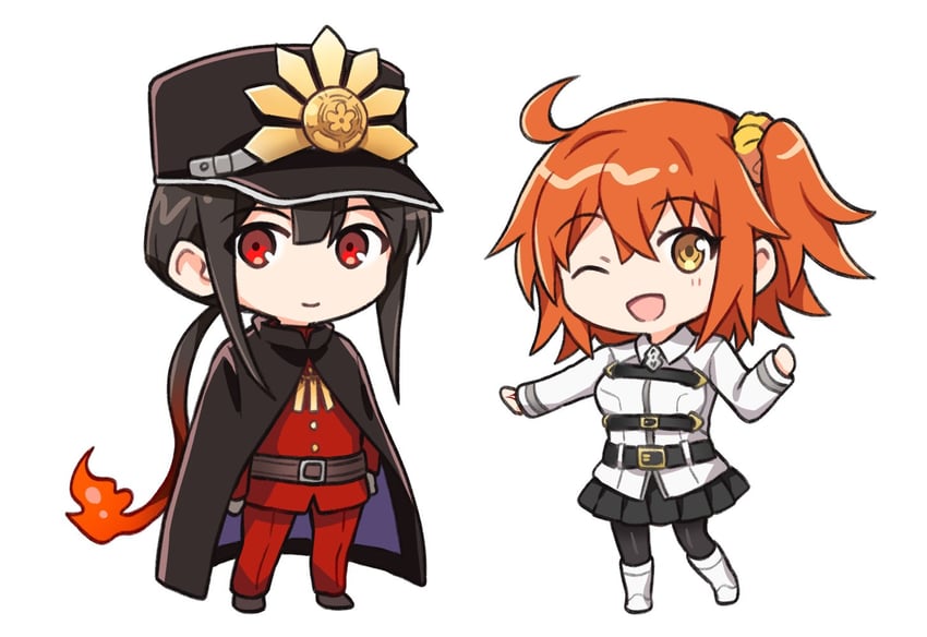 fujimaru ritsuka and oda nobukatsu (fate and 1 more) drawn by t_kattu