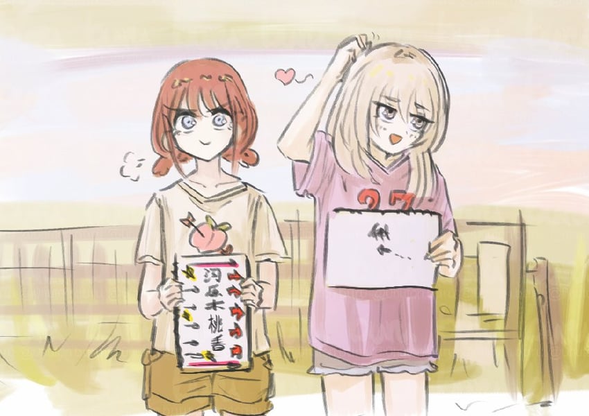 iseri nina and kawaragi momoka (girls band cry) drawn by tomare_(akashingou)