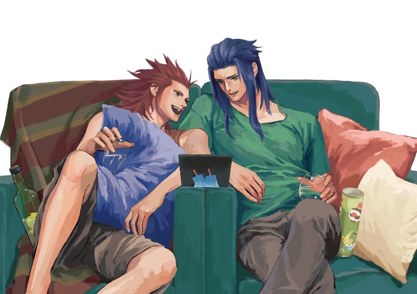 axel and saix (kingdom hearts and 1 more) drawn by mukashino