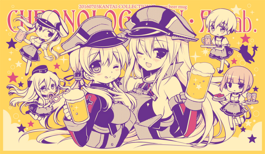 prinz eugen, bismarck, graf zeppelin, z1 leberecht maass, z3 max schultz, and 2 more (kantai collection) drawn by sakurazawa_izumi