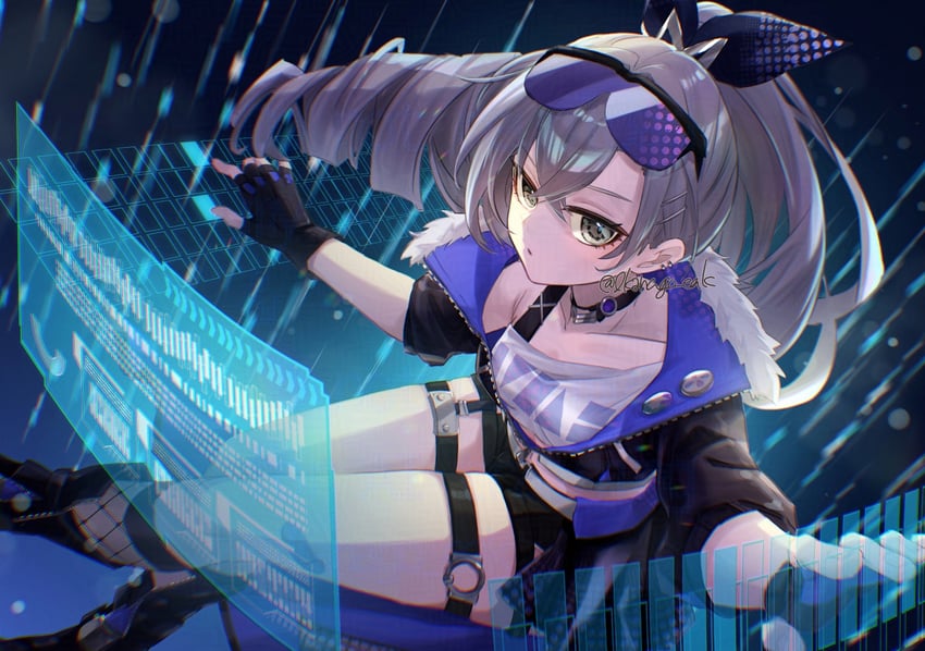 silver wolf (honkai and 1 more) drawn by ikanago_eak
