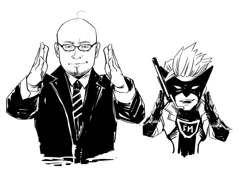 wonder red and kamiya hideki (real life and 1 more) drawn by nakamura_ikumi_(artist)