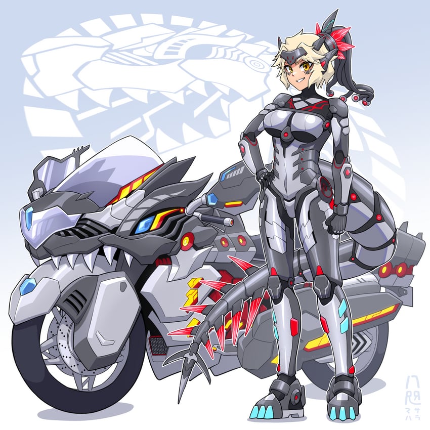 dinomorphia kentregina and dinomorphia rexterm (yu-gi-oh!) drawn by yata_masahara