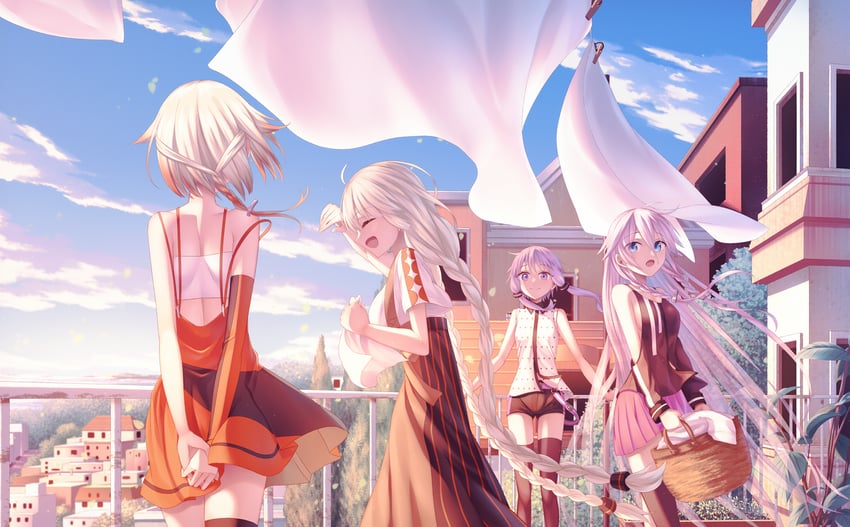 yuzuki yukari, kizuna akari, ia, and one (vocaloid and 3 more) drawn by sakakidani