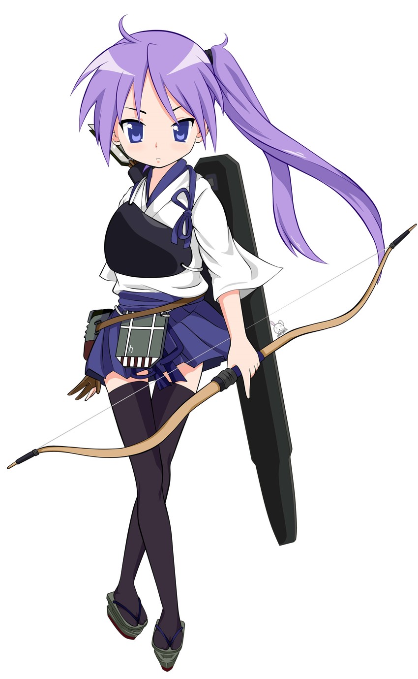 kaga and hiiragi kagami (kantai collection and 1 more) drawn by yhogila-q