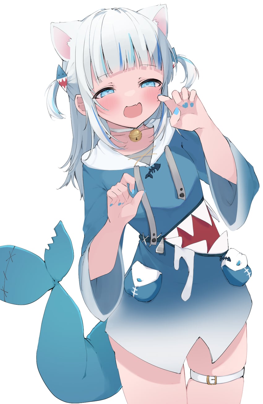 gawr gura and bloop (hololive and 1 more) drawn by uica