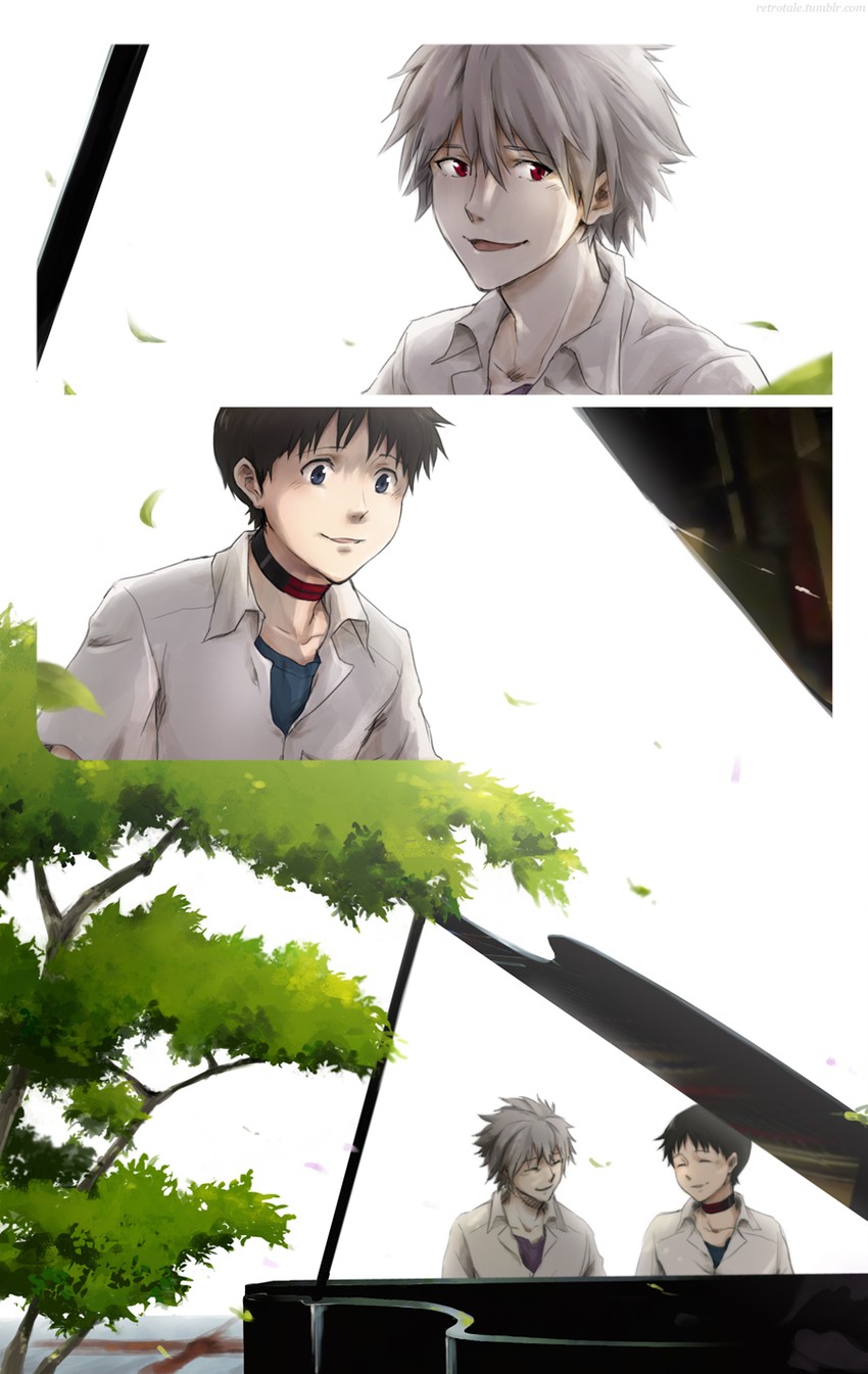 ikari shinji and nagisa kaworu (neon genesis evangelion and 2 more) drawn by tale_(crystalicia)