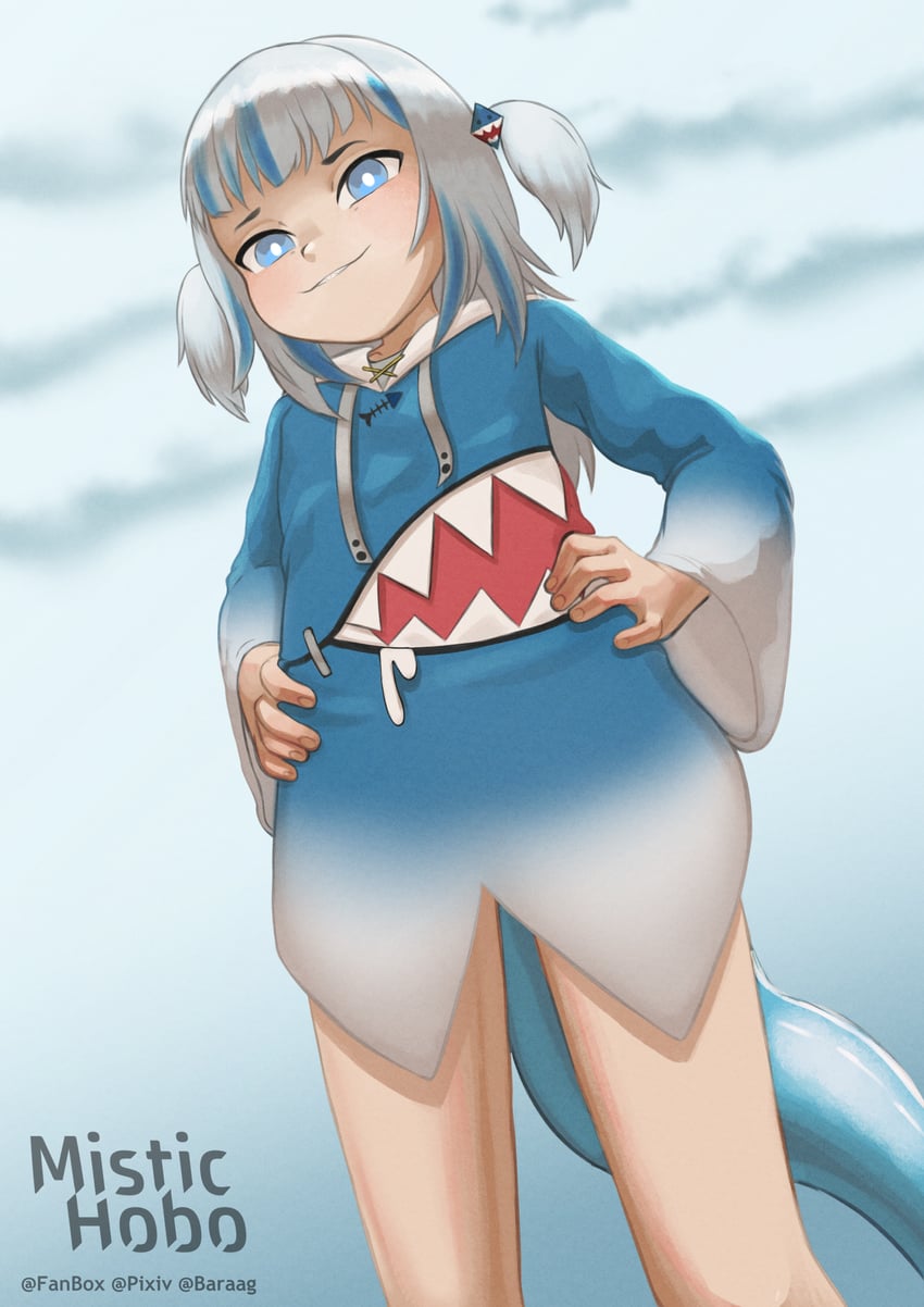 gawr gura (hololive and 1 more) drawn by mistic_hobo