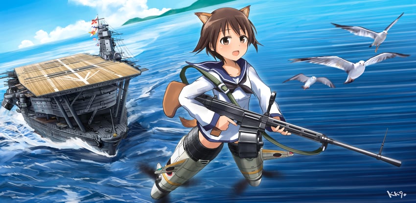 miyafuji yoshika (world witches series and 1 more) drawn by kk90