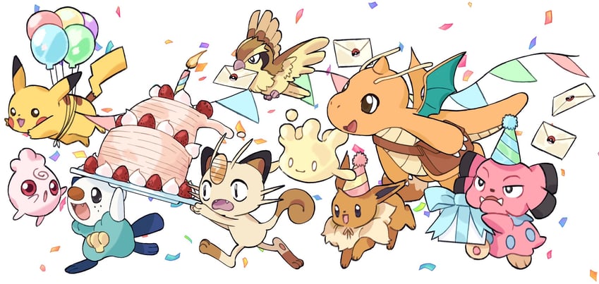 pikachu, eevee, oshawott, meowth, dragonite, and 5 more (pokemon) drawn by mjoyart