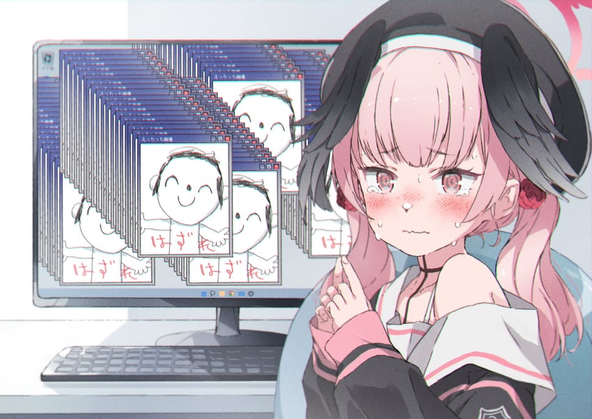 sensei, doodle sensei, and koharu (blue archive and 2 more) drawn by gomennasai