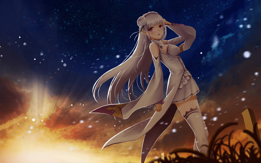 emilia (re:zero kara hajimeru isekai seikatsu) drawn by scal2let