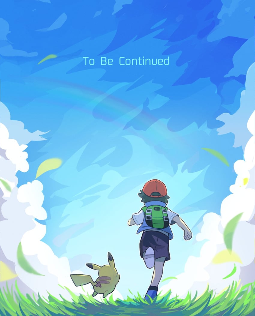 pikachu and ash ketchum (pokemon and 1 more) drawn by oyul_o
