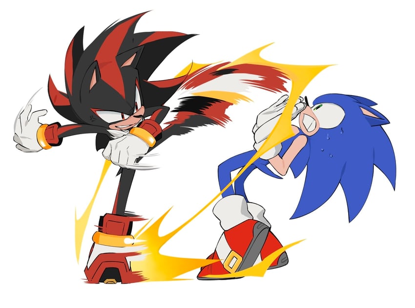 sonic the hedgehog and shadow the hedgehog (sonic) drawn by yicuojinan