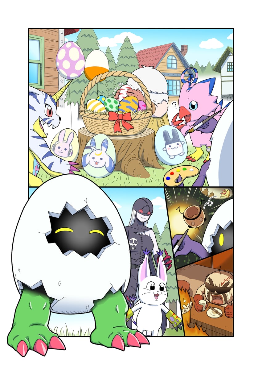tailmon, gabumon, ladydevimon, piyomon, lunamon, and 6 more (digimon and 1 more) drawn by narome_and_levy