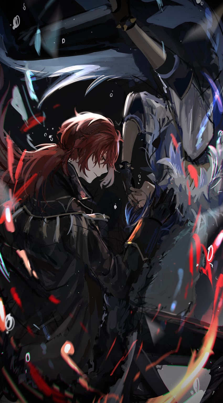 diluc and kaeya (genshin impact) drawn by orz_orr
