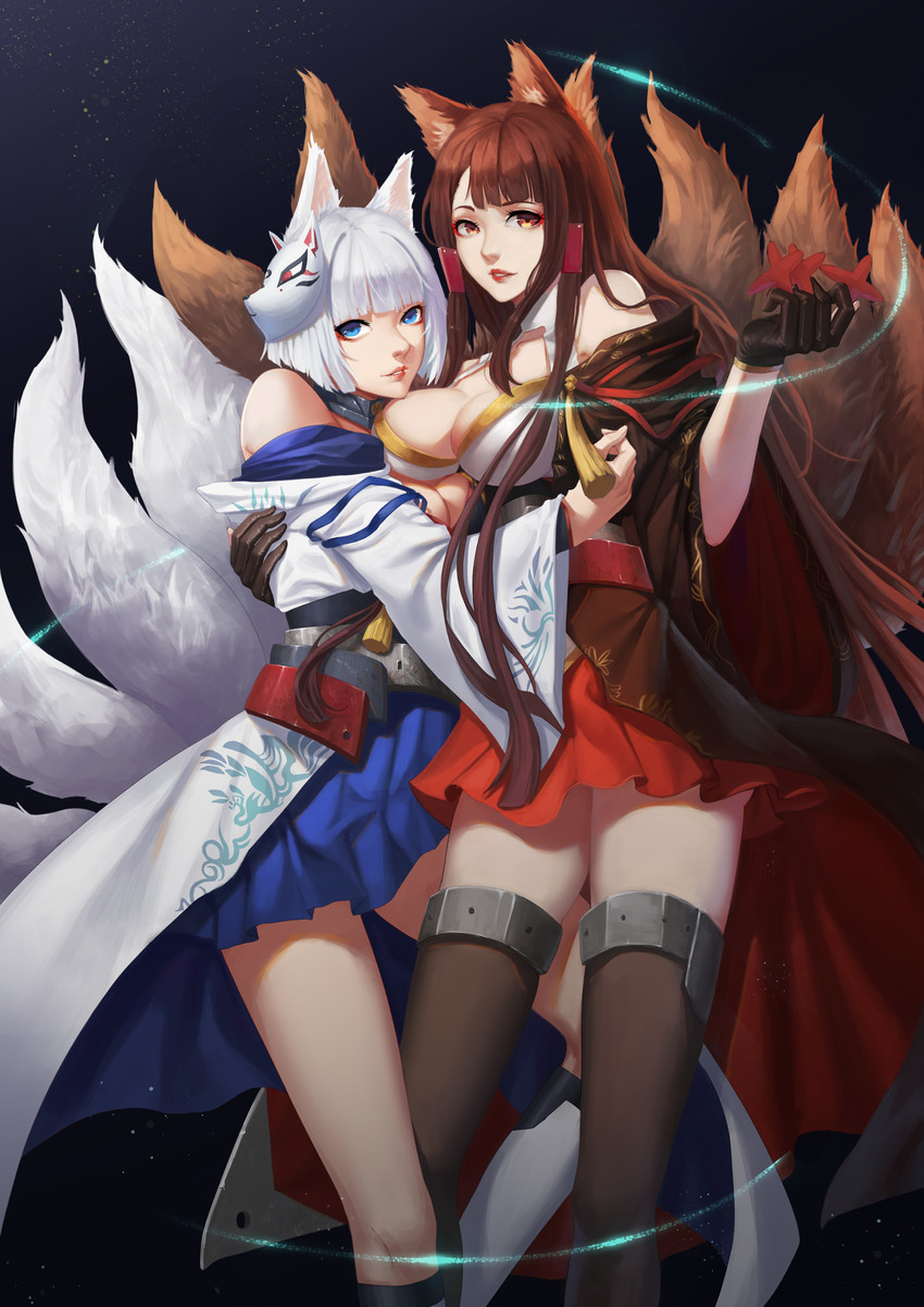 kaga and akagi (azur lane) drawn by yin_lan_xue