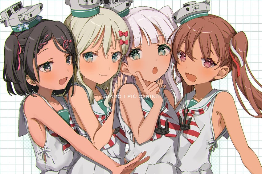 libeccio, grecale, maestrale, and scirocco (kantai collection) drawn by shamomo